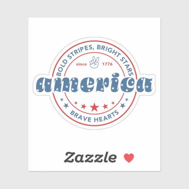 Sticker Drapeau Patriotique Américain Juillet 4 Etoiles &  (Feuille)