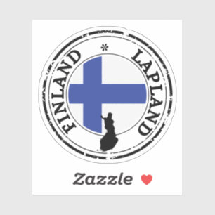 Sticker Drapeau rond de l'autocollant de phoque de Laponie