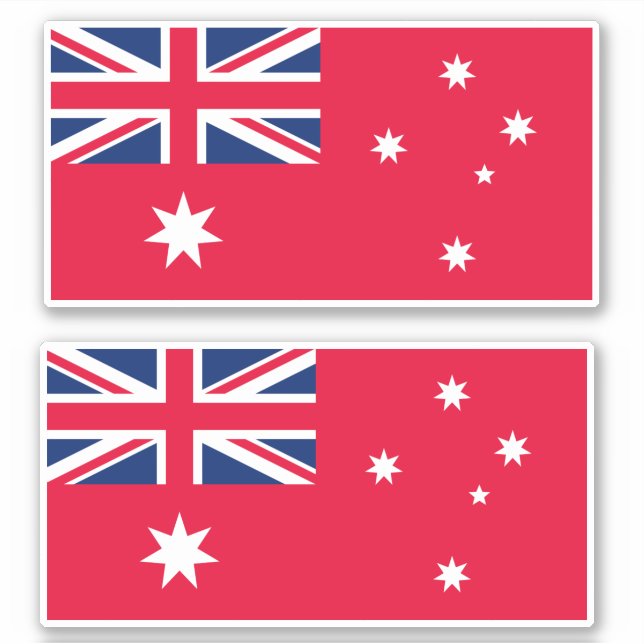 Sticker Drapeau rouge enseigne Australian avant 1954 armée (Devant)