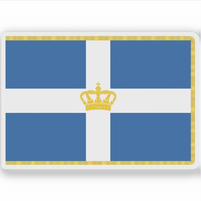 Sticker Drapeau royal hellénique, Grèce (1936-1970) (Devant)