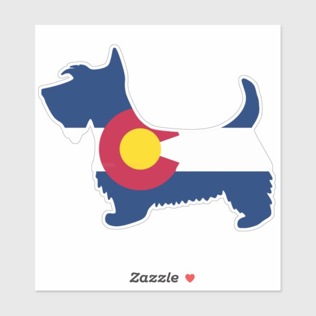 Sticker Drapeau Scottie Colorado (Feuille)