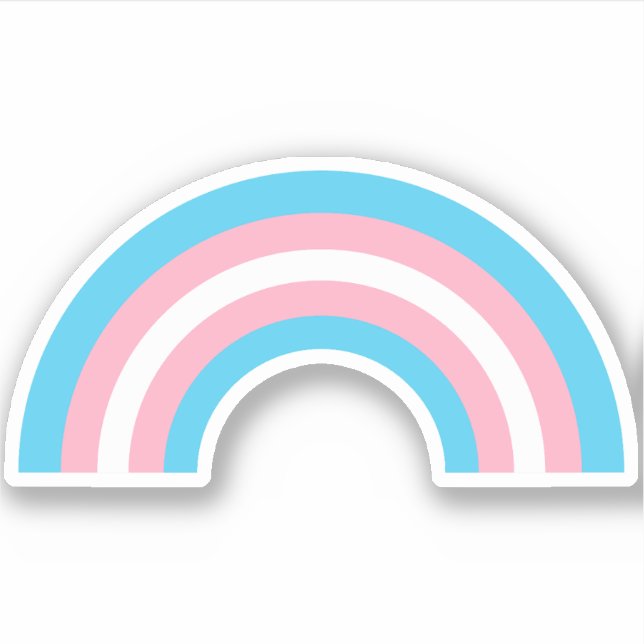 Sticker Drapeau Transgenre Rainbow Pride (Devant)