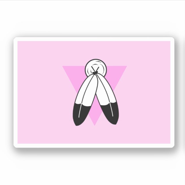 Sticker Drapeau Triangle Rose Two-Spirit (Devant)