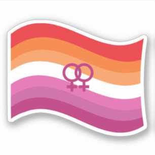 Sticker Drapeau veineux du coucher de soleil lesbien