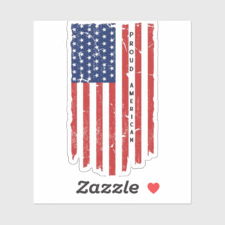 Sticker Drapeau vintage Fier American USA