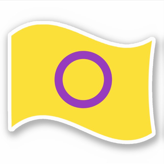 Sticker Drapeau Wavy de la Fierté intersexuelle (Devant)