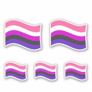 Sticker Drapeau Wavy Genderfluide Fide