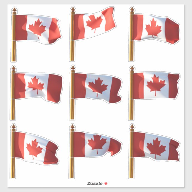Sticker Drapeaux canadiens (Feuille)