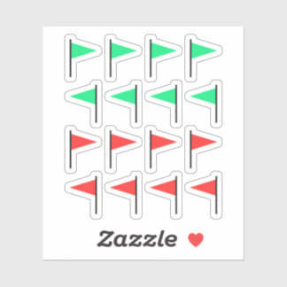 Sticker drapeaux rouges drapeaux verts