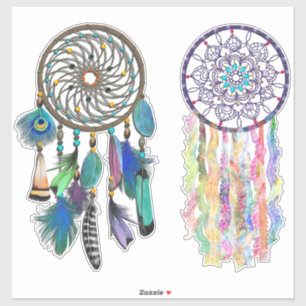 Sticker Dreamcatchers de Bohême   Blanc ou Effacé