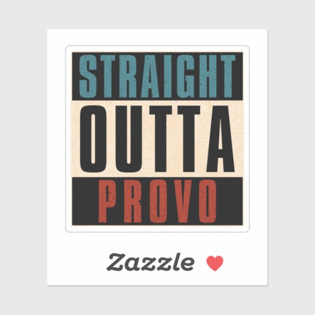 Sticker Droit en direction de Provo Utah UT (Feuille)