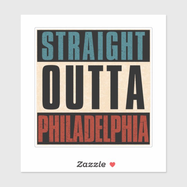 Sticker Droite en direction de Philadelphie Pennsylvanie P (Feuille)