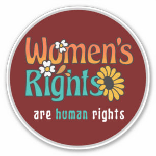 Sticker Droits des femmes Droits humains Citation florale 