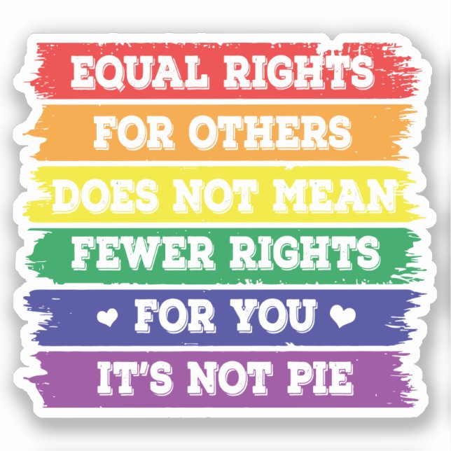 Sticker Droits égaux | Droits LGBTQ | Fierté Parade | Ally (Recto)