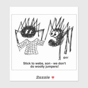 Sticker Drôle araignées et araignées Web tissage Cartoo
