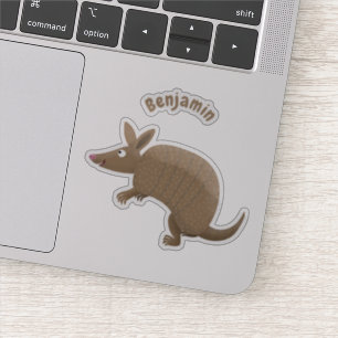 Sticker Drôle armadillo joyeux dessin animé
