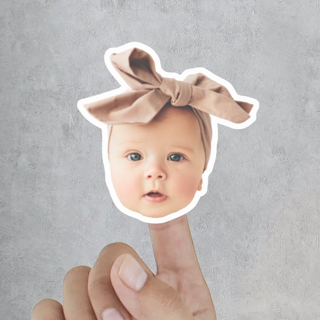 Sticker Drôle bébé visage coupé Photo personnalisée (Funny Baby Face Cut Out Custom Photo Sticker
)