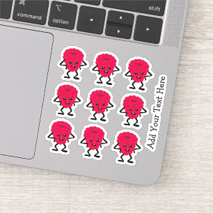 Sticker Drôle Carton framboise en colère - Personnalisé