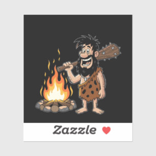 Sticker Drôle Cartoon Caveman par Campfire