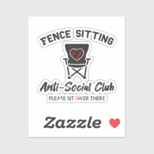 Sticker Drôle clôture assis Anti Social Club Baseball Soft