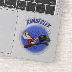 Sticker Drôle cockatoo oiseau rocher de la guitare dessin 