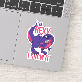 Sticker Drôle Cool T-Rex Rexy et je le connais Dinosaur