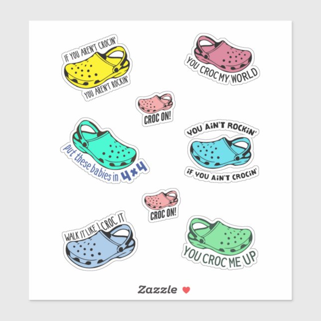 Sticker Drôle crocs citations stickerspack (Feuille)