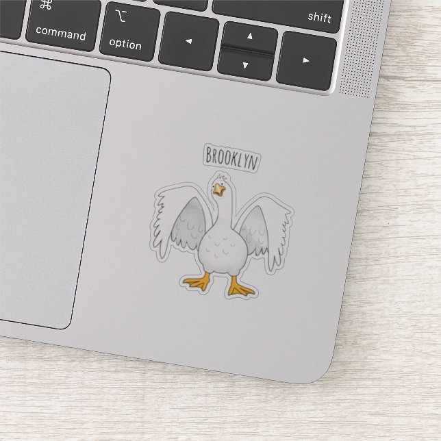 Sticker Drôle curieuse dessin animé d'oie domestique (Détail)