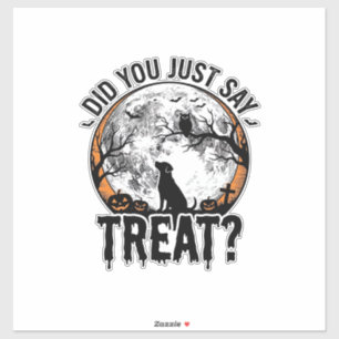 Sticker Drôle de friandise pour chien Halloween Design vec