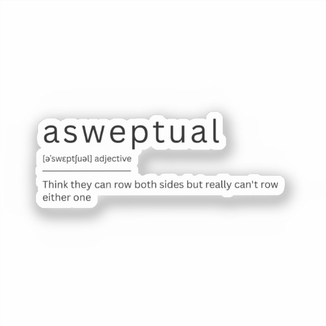 Sticker Drôle définition de dictionnaire de rameurs aswept (Recto)