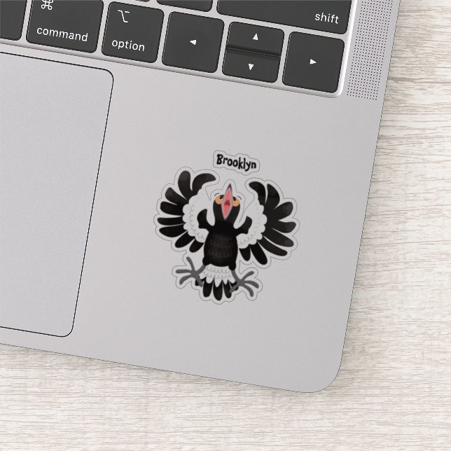 Sticker Drôle dessin animé de Magpie australienne (Détail)