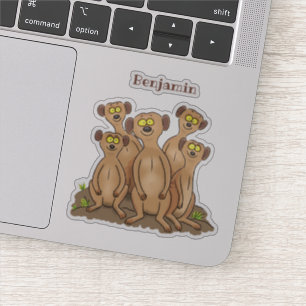 Sticker Drôle dessin de la famille meerkat