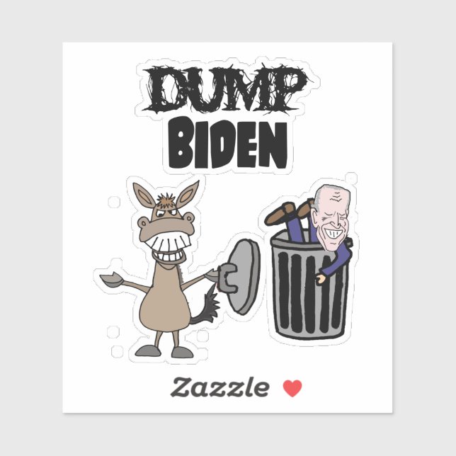 Sticker Drôle Dump Biden Caricature politique (Feuille)
