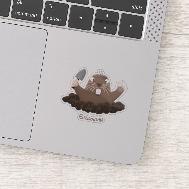 Sticker Drôle gopher de poche creusant dessin dessin de de (Détail)