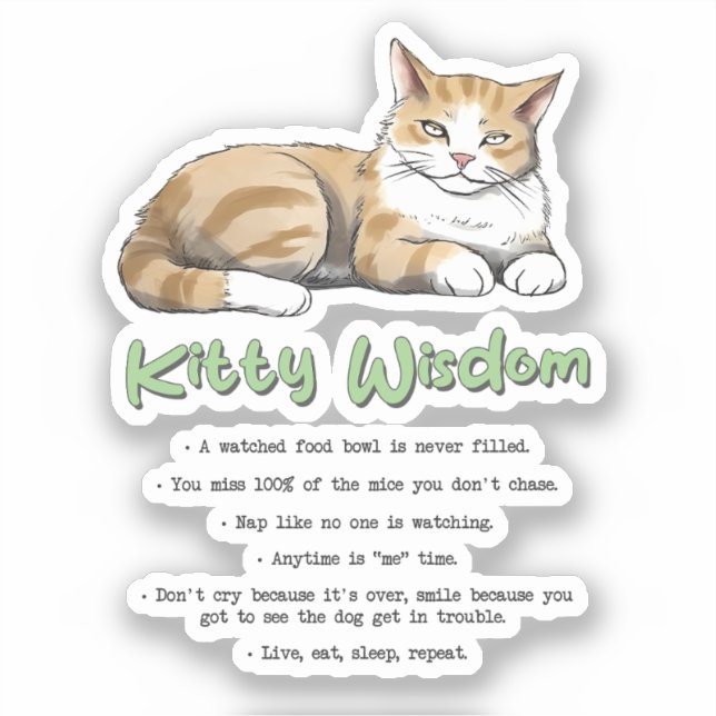 Sticker Drôle Kitty sagesse (Recto)
