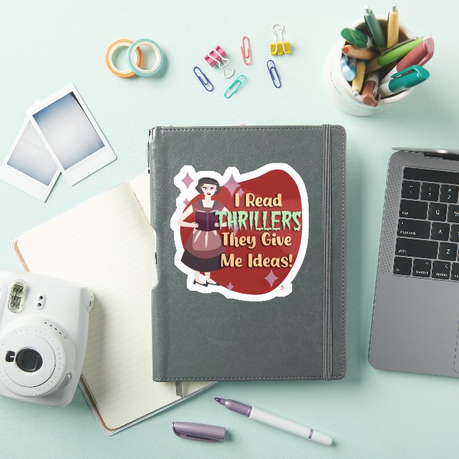 Sticker Drôle lecteur de thriller Snarky Kitschy femme de  (Couverture iPad)