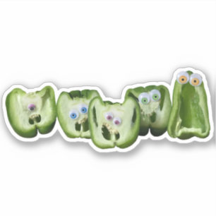 Sticker Drôle Légume Googly Eye Peppers Humour alimentaire