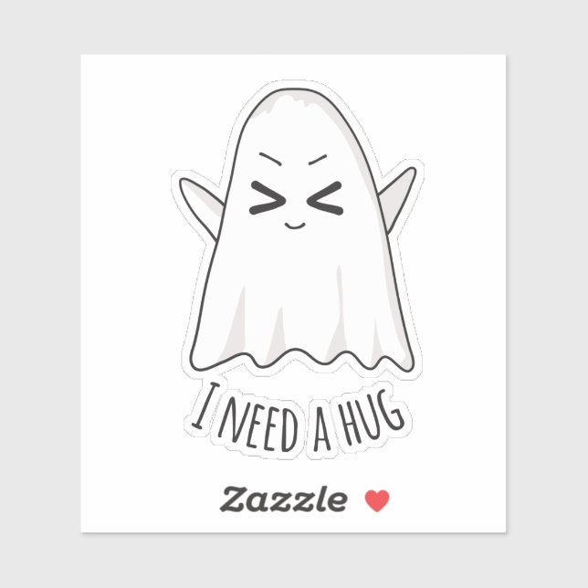 Sticker Drôle mignon Kawaii Halloween Ghost Coupe personna (Feuille)