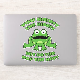 Sticker Drôle Moustache grenouille caricature