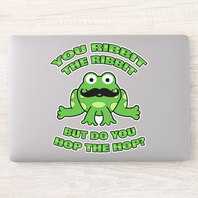 Sticker Drôle Moustache grenouille caricature (Ordinateur)