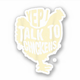 Sticker Drôle Ouais Je Parle Aux Poules Cadeau Cool Animal