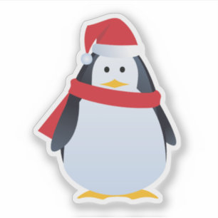 Sticker Drôle Penguin de Noël