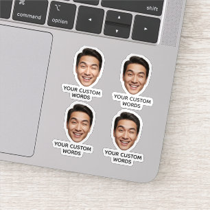 Sticker Drôle photo personnalisée avec texte personnalisé
