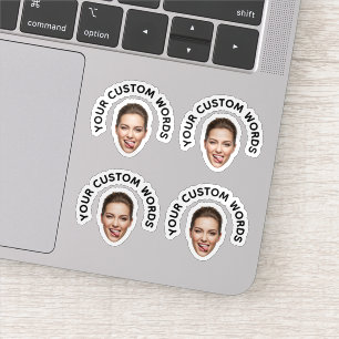Sticker Drôle photo personnalisée avec texte personnalisé