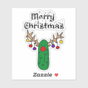 Sticker Drôle Pickle Reindeer Joyeux Art de Noël