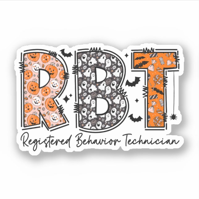 Sticker Drôle RBT Halloween Technicien de comportement enr (Devant)