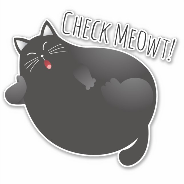 Sticker Drôle regarde-moi dehors chat noir (Devant)