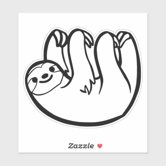 Sticker Drôle Sloth (Feuille)