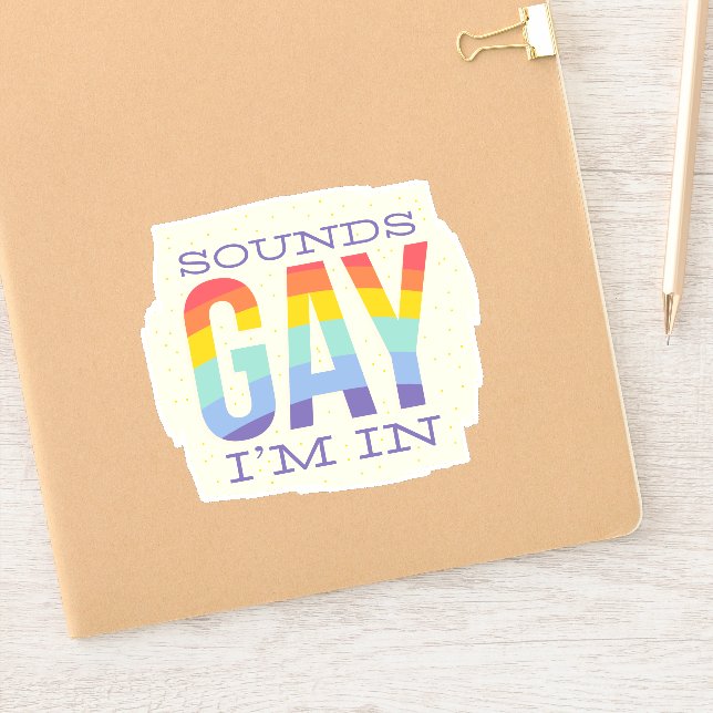 Sticker Drôle Sons Gay Im Dans LGBTQI Rainbow Flag Pride (Carnet)
