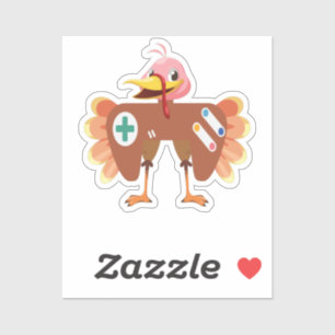 Sticker Drôle Thanksgiving Turquie contrôleur de jeu Costu
